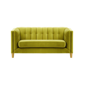 Sodre 2 Seater Sofa, olive green, Leg colour: like oak - thumbnail 1