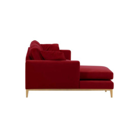 Covex Wood Left-Hand Corner Sofa, dark red, Leg colour: like oak - thumbnail 2