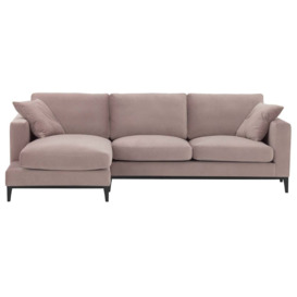 Covex Wood Left-Hand Corner Sofa, lilac, Leg colour: black