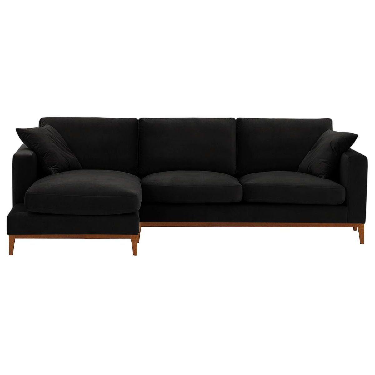 Covex Wood Left-Hand Corner Sofa, black, Leg colour: aveo - image 1