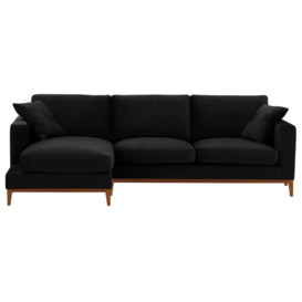 Covex Wood Left-Hand Corner Sofa, black, Leg colour: aveo - thumbnail 1