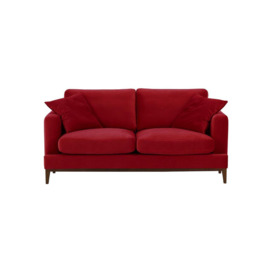Covex Wood 2,5 Seater Sofa, dark red, Leg colour: dark oak