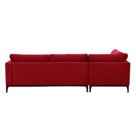 Gosena Wood Left-Hand Corner Sofa, dark red, Leg colour: dark oak - thumbnail 2