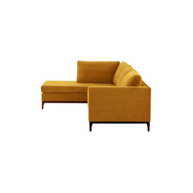 Gosena Wood Left-Hand Corner Sofa, mustard, Leg colour: dark oak - thumbnail 3