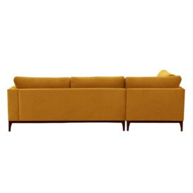 Gosena Wood Left-Hand Corner Sofa, mustard, Leg colour: dark oak - thumbnail 2