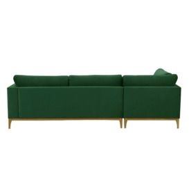 Gosena Wood Left-Hand Corner Sofa, dark green, Leg colour: like oak - thumbnail 2