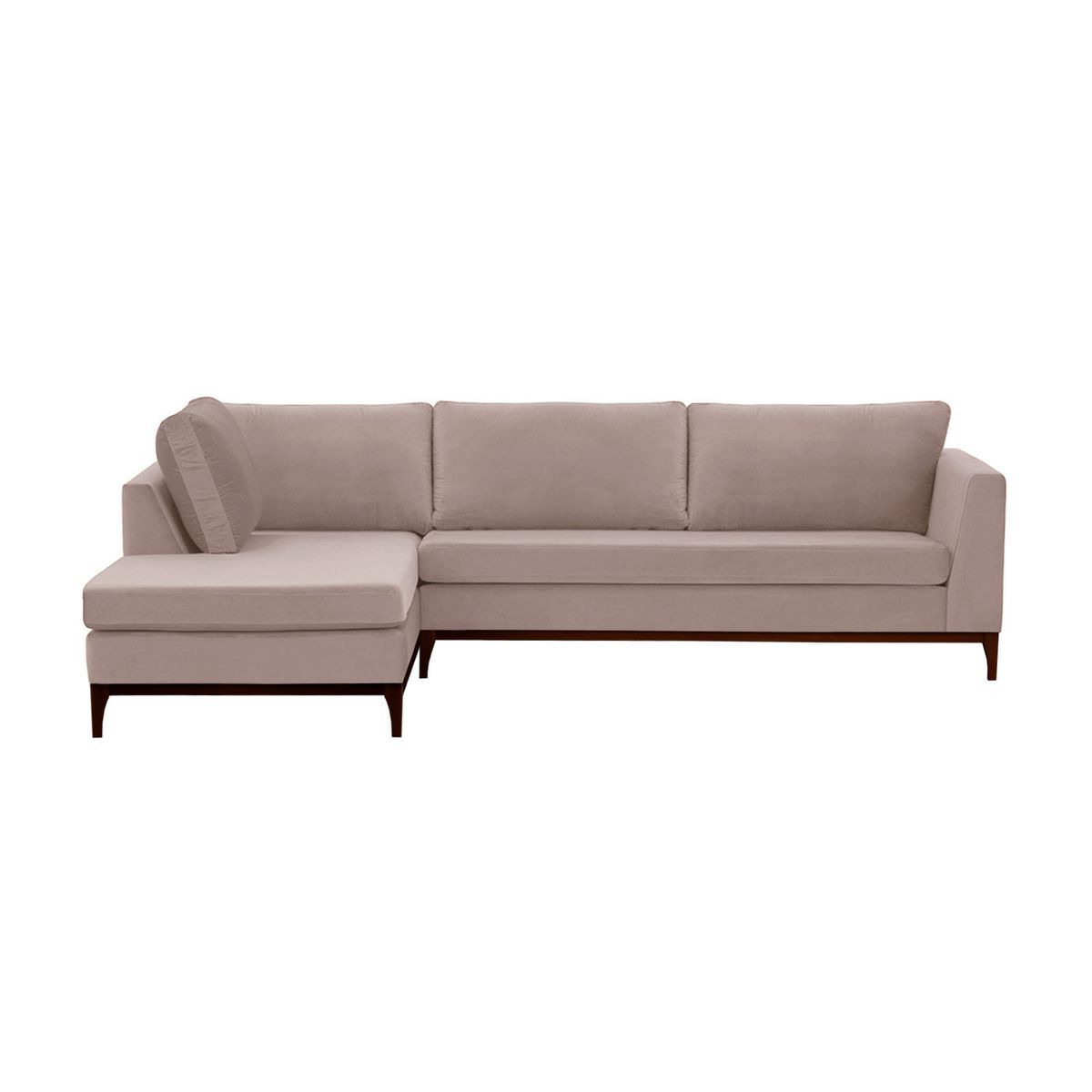 Gosena Wood Left-Hand Corner Sofa, lilac, Leg colour: dark oak - image 1