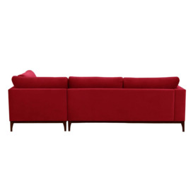 Gosena Wood Right-Hand Corner Sofa, dark red, Leg colour: dark oak - thumbnail 2