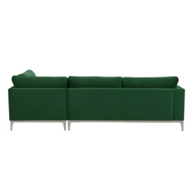 Gosena Wood Right-Hand Corner Sofa, dark green, Leg colour: white - thumbnail 2
