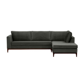 Gosena Wood Right-Hand Corner Sofa, graphite, Leg colour: black - thumbnail 1