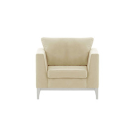 Gosena Wood Armchair, light beige, Leg colour: white