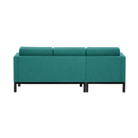 Normann Left Hand Corner Sofa, turquoise, Leg colour: black - thumbnail 2