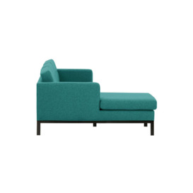 Normann Left Hand Corner Sofa, turquoise, Leg colour: black - thumbnail 3