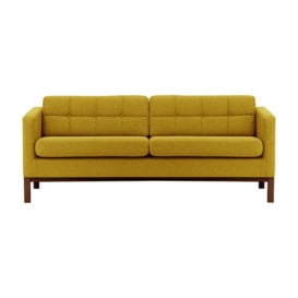 Normann 3 Seater Sofa, mustard, Leg colour: dark oak