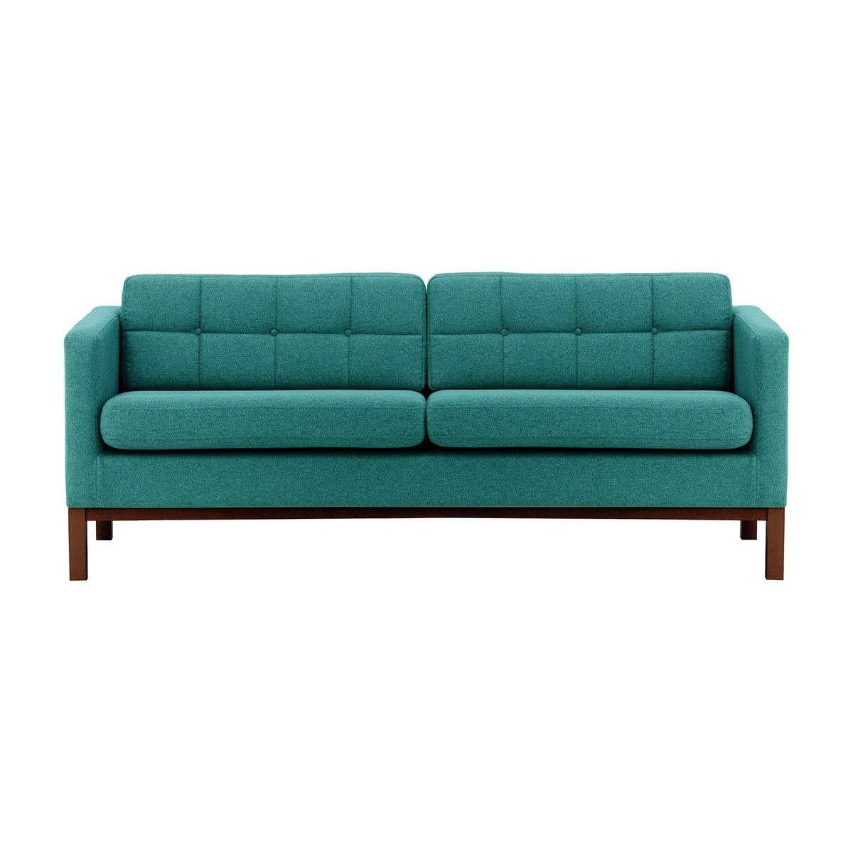 Normann 3 Seater Sofa, turquoise, Leg colour: dark oak - image 1
