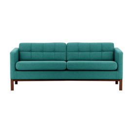 Normann 3 Seater Sofa, turquoise, Leg colour: dark oak - thumbnail 1