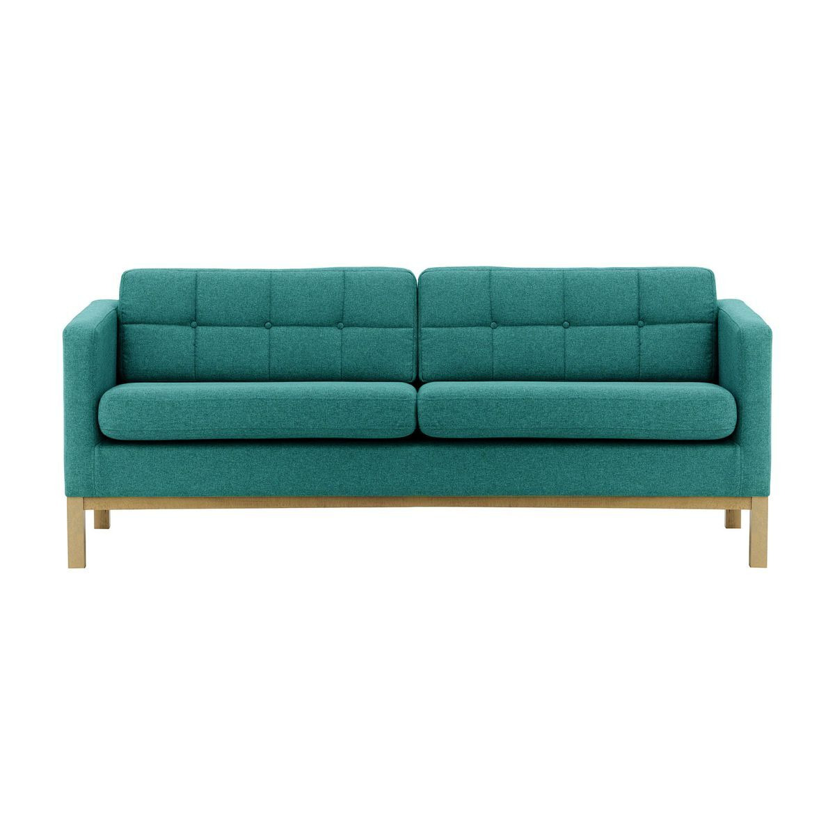 Normann 3 Seater Sofa, turquoise, Leg colour: wax black - image 1