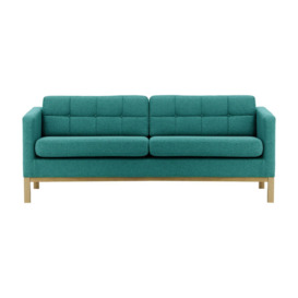 Normann 3 Seater Sofa, turquoise, Leg colour: wax black - thumbnail 1