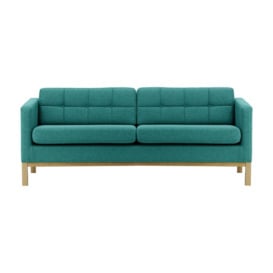 Normann 3 Seater Sofa, turquoise, Leg colour: wax black