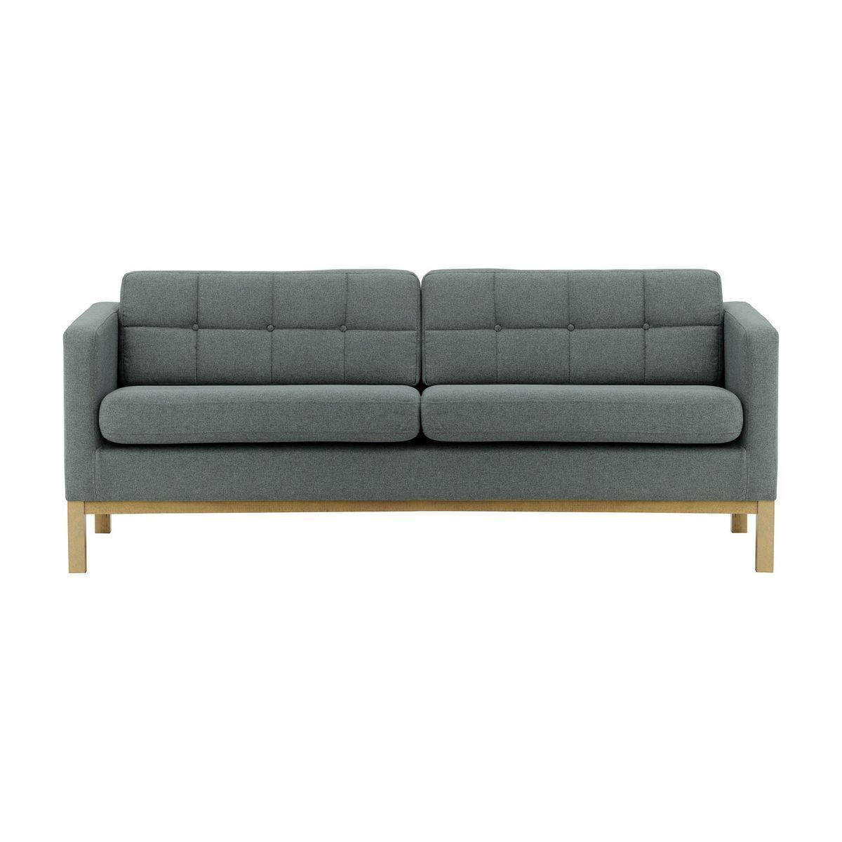 Normann 3 Seater Sofa, dark grey, Leg colour: wax black - image 1