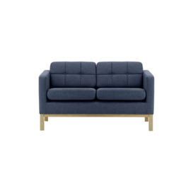 Normann 2 Seater Sofa, navy blue, Leg colour: wax black - thumbnail 1