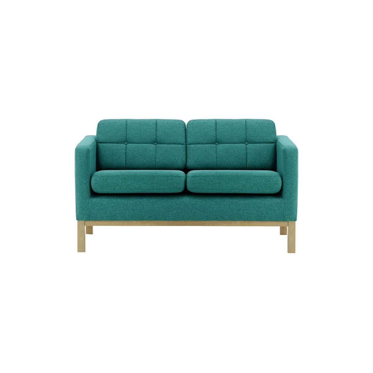 Normann 2 Seater Sofa, turquoise, Leg colour: wax black - image 1