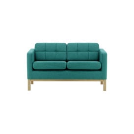 Normann 2 Seater Sofa, turquoise, Leg colour: wax black - thumbnail 1