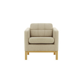 Normann Armchair, beige, Leg colour: like oak - thumbnail 1