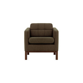 Normann Armchair, brown, Leg colour: dark oak - thumbnail 1