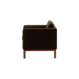 Normann Armchair, brown, Leg colour: dark oak - thumbnail 3