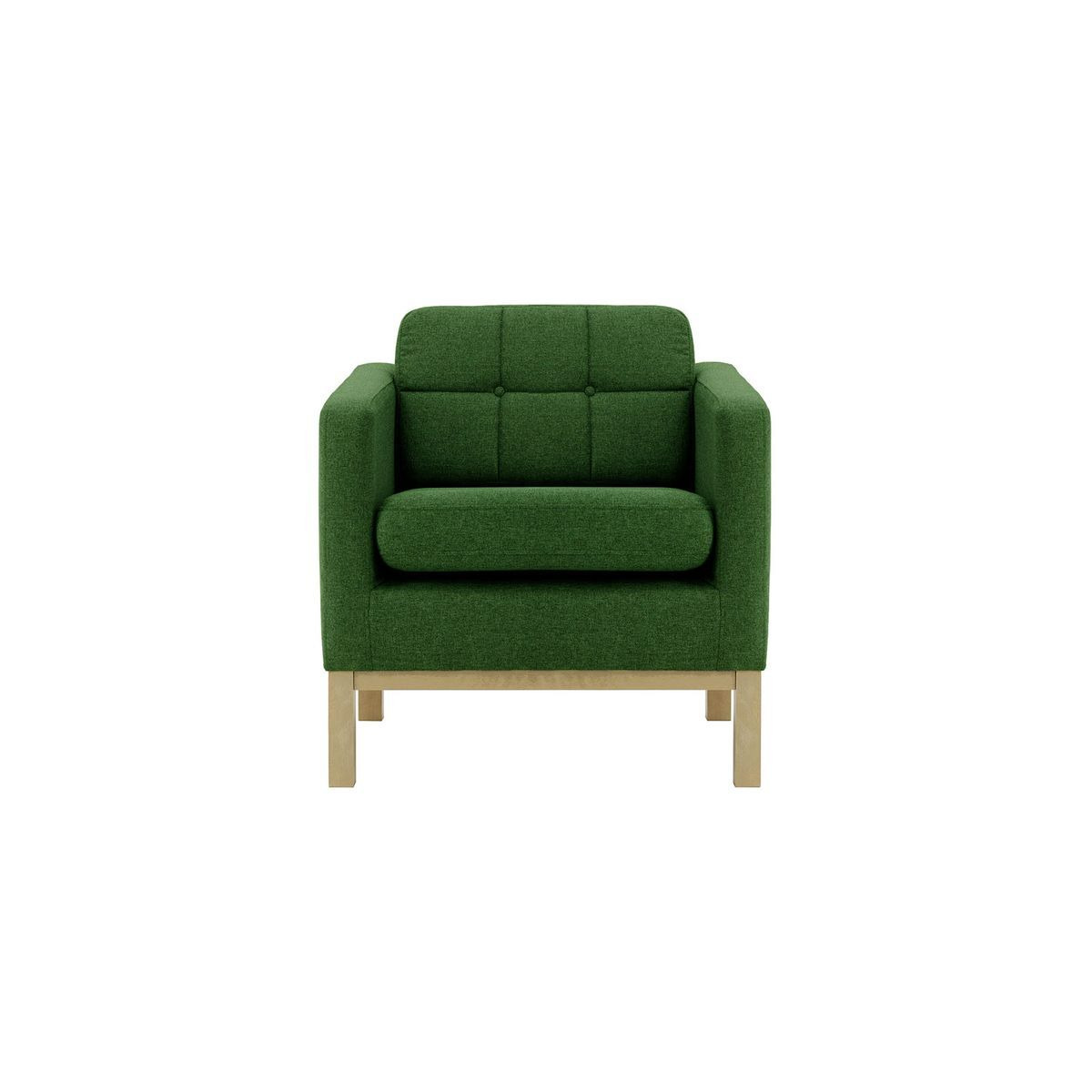 Normann Armchair, dark green, Leg colour: wax black - image 1