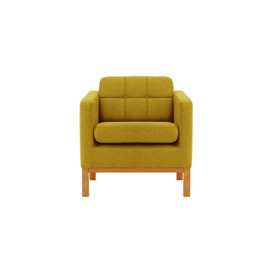Normann Armchair, mustard, Leg colour: aveo - thumbnail 1