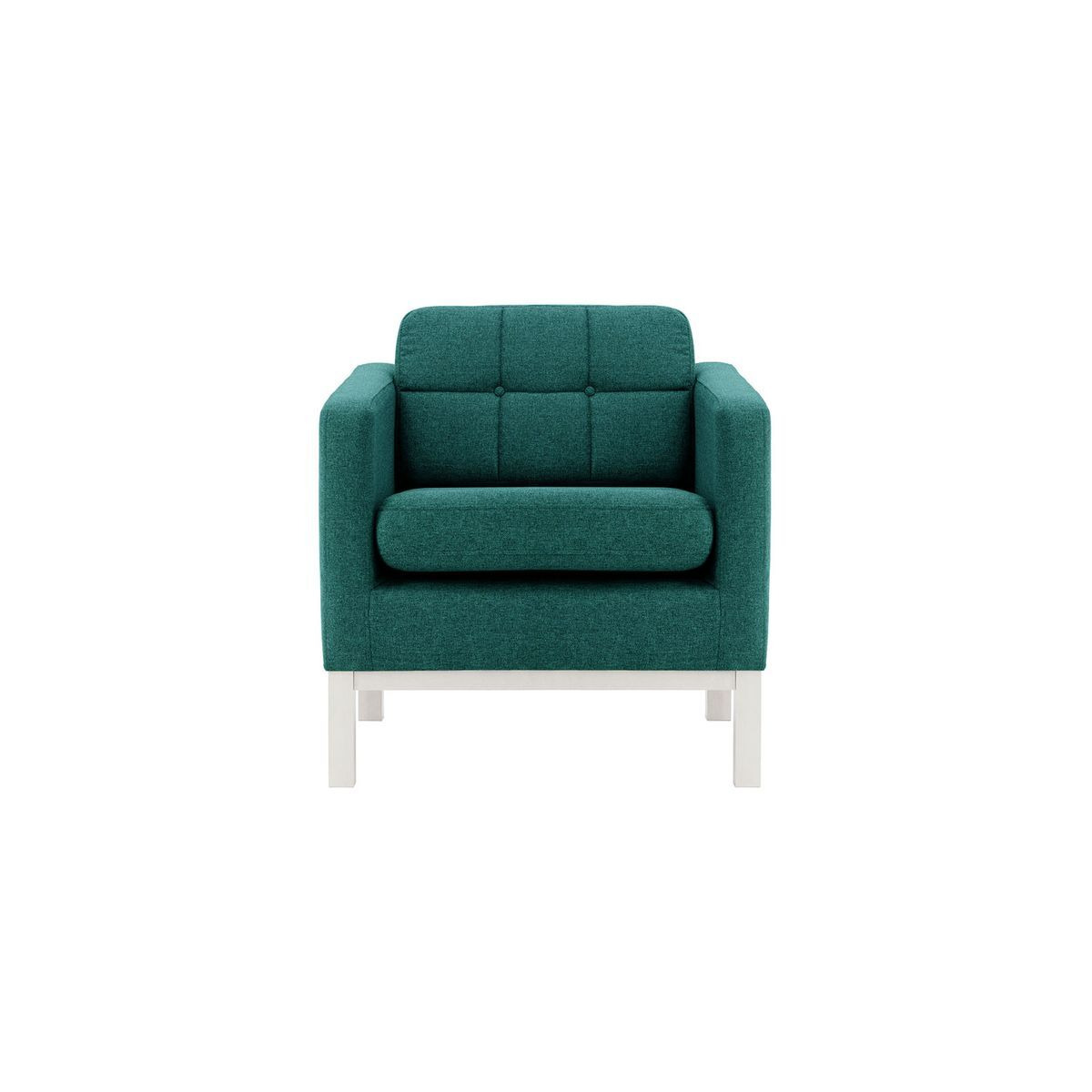 Normann Armchair, blue, Leg colour: white - image 1