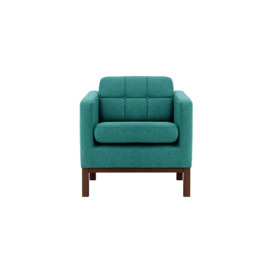 Normann Armchair, turquoise, Leg colour: dark oak