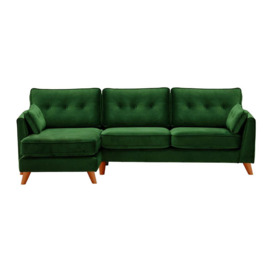 Magnus Left Hand Corner Sofa, dark green, Leg colour: aveo - thumbnail 1