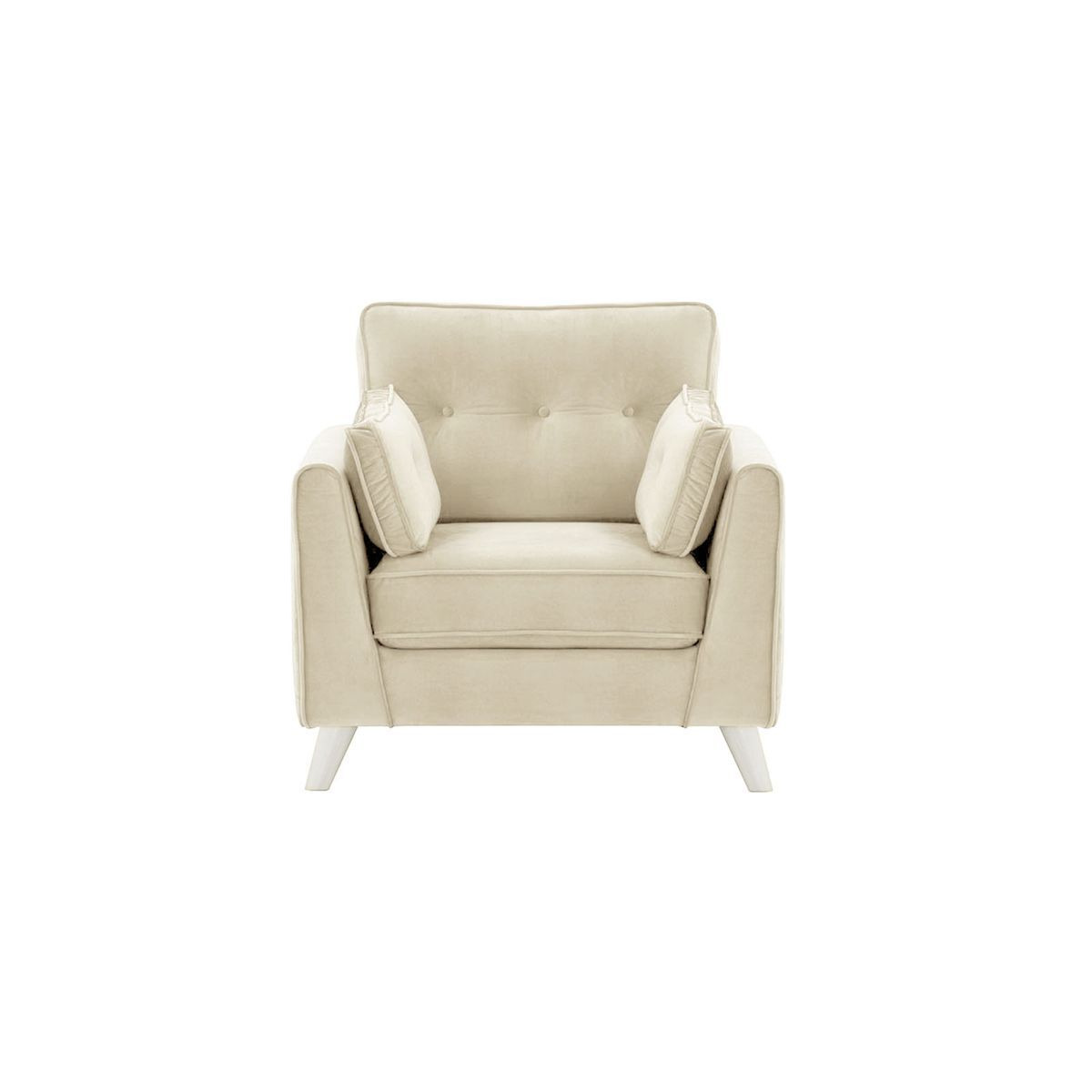 Magnus Armchair, light beige, Leg colour: white - image 1