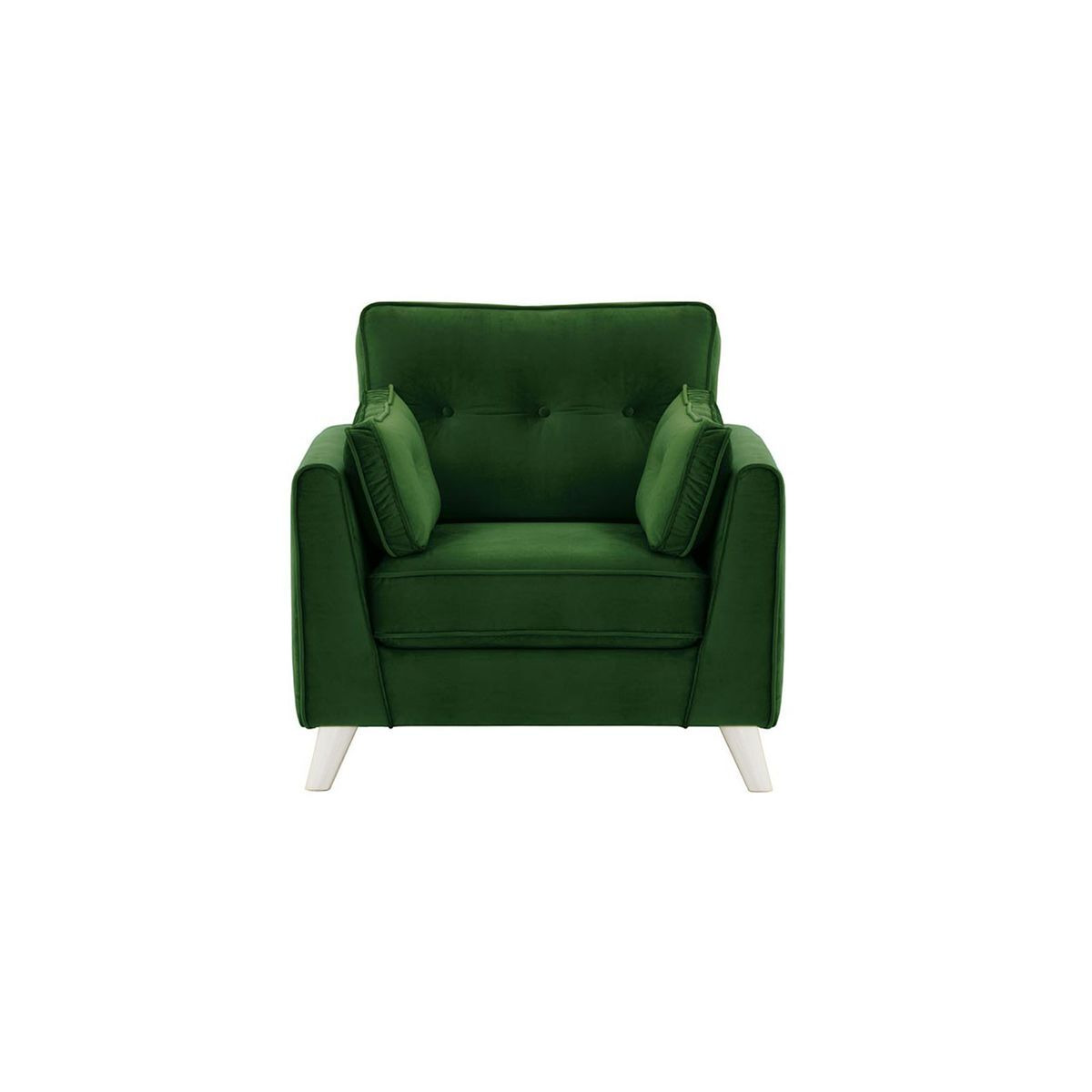 Magnus Armchair, dark green, Leg colour: white - image 1