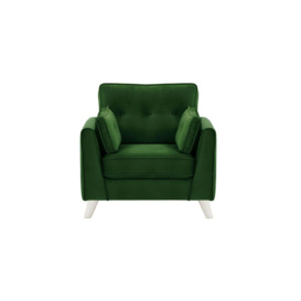 Magnus Armchair, dark green, Leg colour: white - thumbnail 1