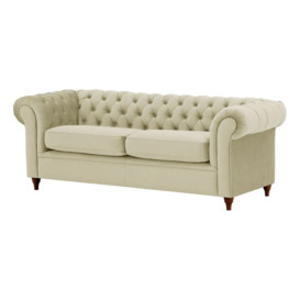 Chesterfield 3 Seater Sofa, cream, Leg colour: white - thumbnail 2