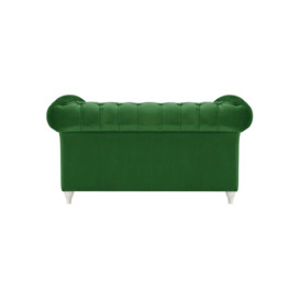 Chesterfield 2 Seater Sofa, dark green, Leg colour: white - thumbnail 2