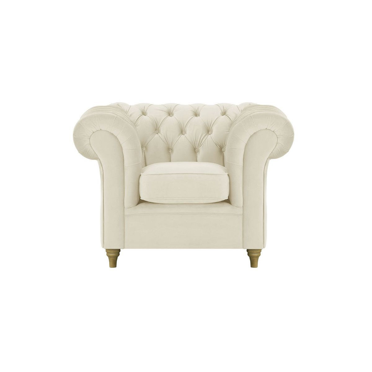 Chesterfield Armchair, light beige, Leg colour: wax black - image 1