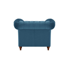Chesterfield Armchair, blue, Leg colour: dark oak - thumbnail 2