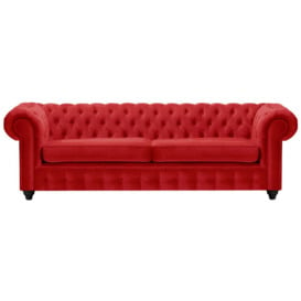 Chesterfield Max 3 Seater Sofa, dark red, Leg colour: black