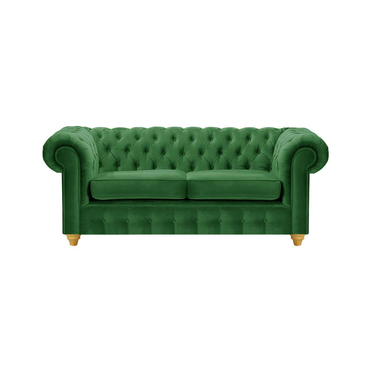 Chesterfield Max 2 Seater Sofa, dark green, Leg colour: like oak - image 1