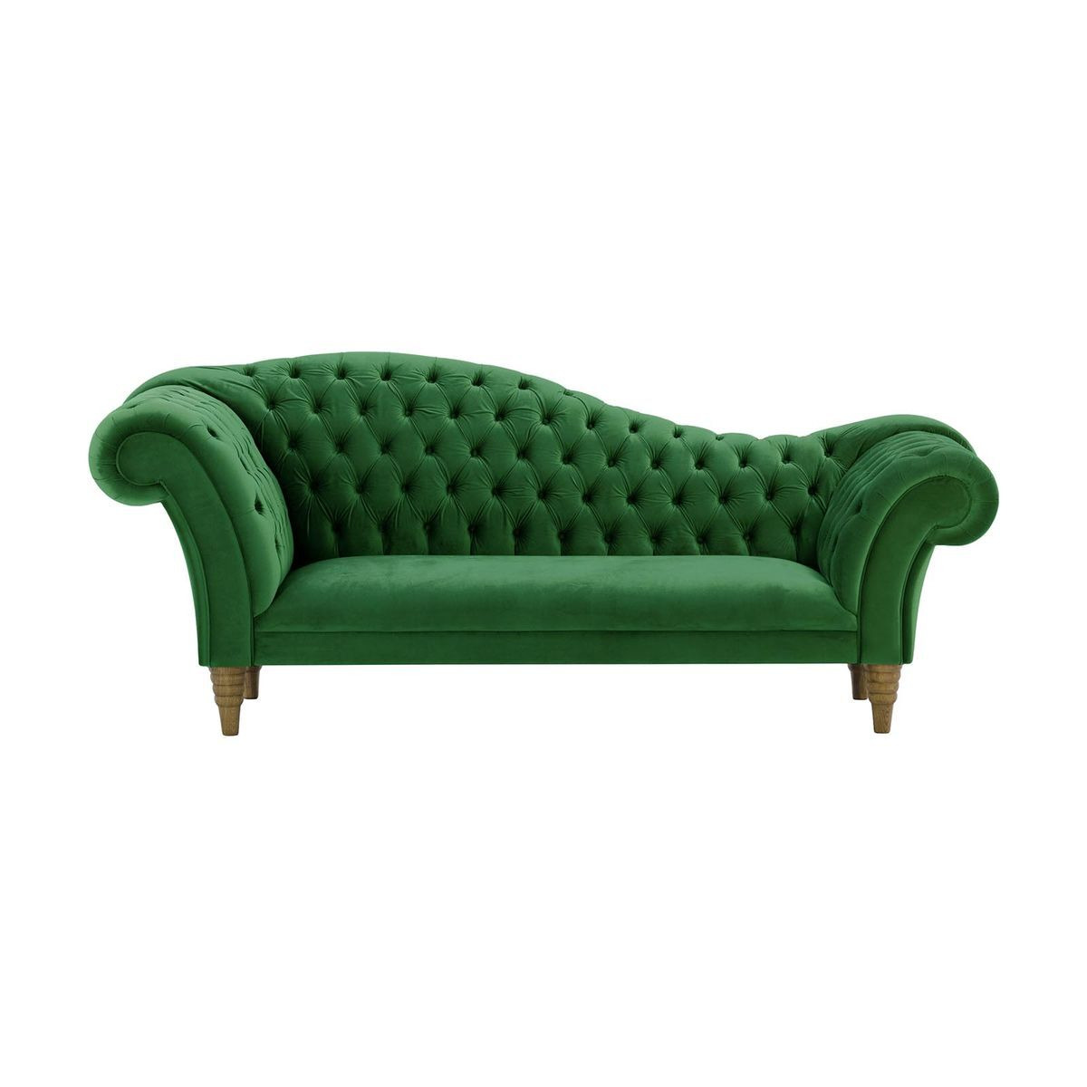 Chester Chaise Lounge Sofa, dark green, Leg colour: like oak - image 1