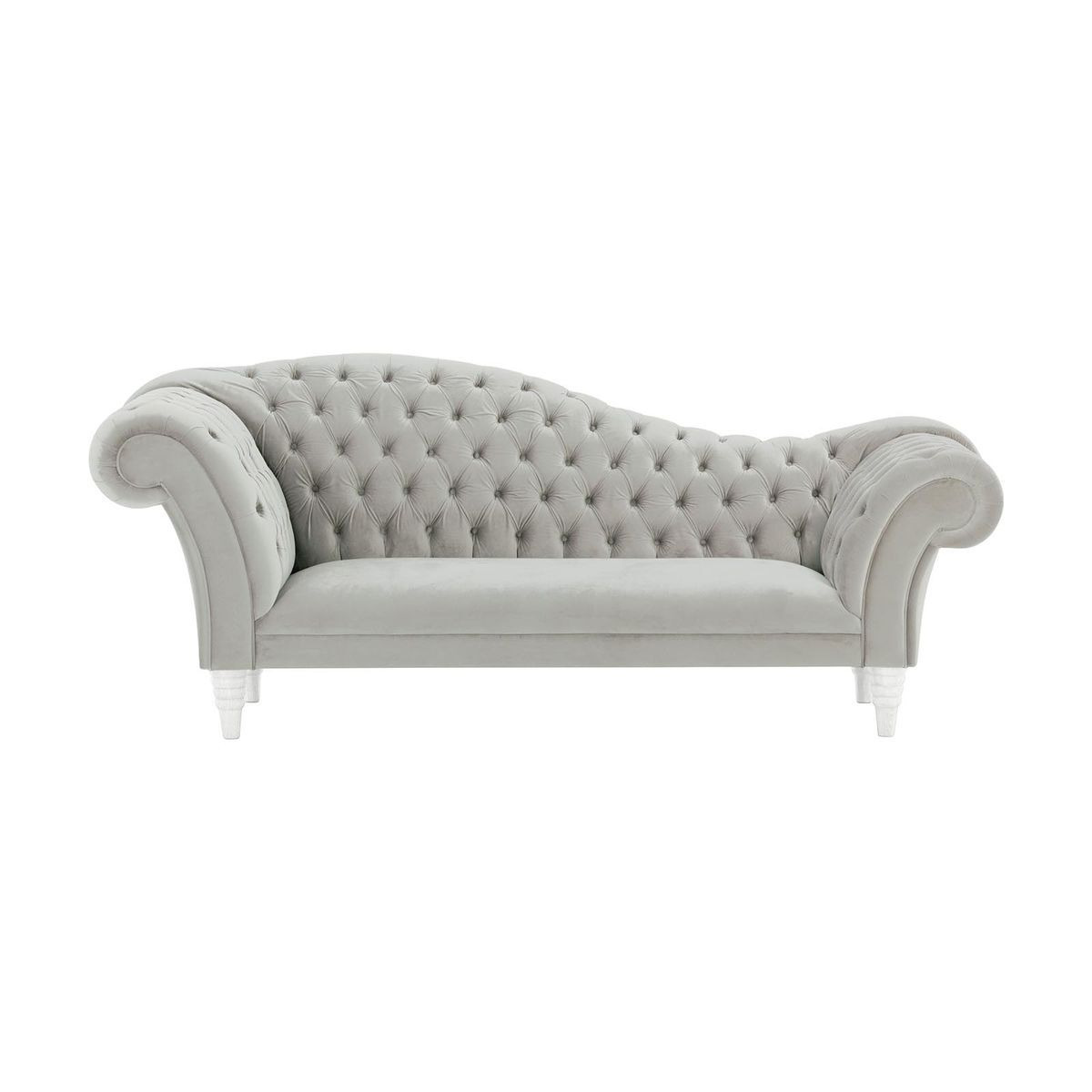 Chester Chaise Lounge Sofa, silver, Leg colour: white - image 1