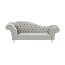 Chester Chaise Lounge Sofa, silver, Leg colour: white