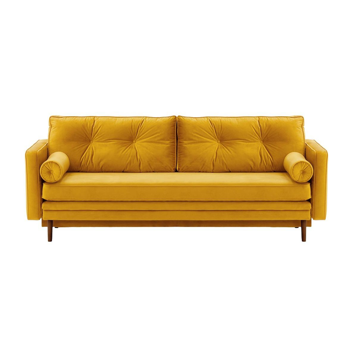 Mossa Sofa Bed with Storage, mustard, Leg colour: dark oak - image 1