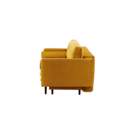 Mossa Sofa Bed with Storage, mustard, Leg colour: dark oak - thumbnail 3