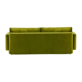 Mossa Sofa Bed with Storage, olive green, Leg colour: dark oak - thumbnail 3